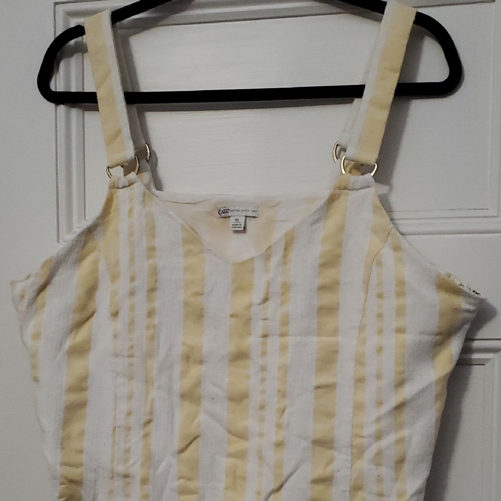 Cato Striped Mini Dress in Yellow and White